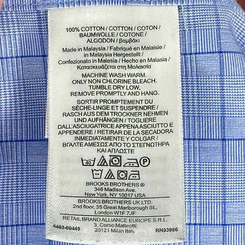 Brooks Brothers Boys NonIron Supima Cotton Broad Plaid Button Down Shirt Size 12 - Picture 8 of 10